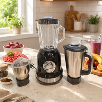 Robot culinaire multifonctionnel, mixeur, centrifugeuse, hachoir, bol mélangeur en acier inoxydable de 1,5 L, 800 W, vitesse variable, électrique, anti-fuite