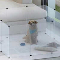 Enclos carré modulable pour chats et chiens, enclos pour chiens de petite à moyenne taille, panneau de séparation en plastique, vente en gros, enclos transparent pour animaux de compagnie