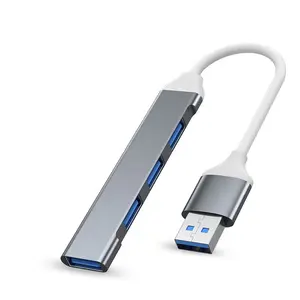 USB 3.0 Ke 3 Port USB 2.0 + 1 Port USB 3.0 Hub, Hub Ramping Logam untuk Komputer