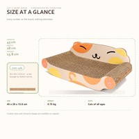 Griffoir pour chat en carton en forme de canapé, motif visage de chat, design lit de repos incurvé pour chats d'intérieur, vente en gros, direct usine