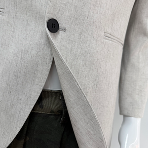 Op maat gemaakte, hoogwaardige, slanke linnen pakjas, OEM ODM, heren business casual <span class=keywords><strong>blazer</strong></span>, fabrikant van pakken. - Product Image 3