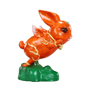 Figurine de lapin volant, mini décoration du zodiaque chinois, pour la maison, le bureau, cadeau pour toutes les saisons - Product Image 5