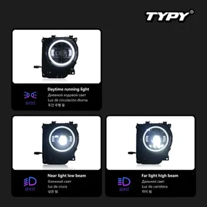 Kit de modification de phares TYPY 2024 pour LC76, style G, avec lentilles LED et feux de jour 12V, neuf - Product Image 3
