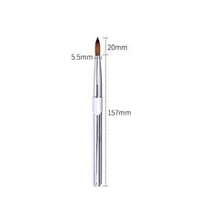 Pinceau à ongles en acrylique Kolinsky avec manche en métal argenté, tailles personnalisées pour la manucure professionnelle et l'art des ongles - Product Image 2