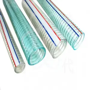 Gıda sınıfı şeffaf çelik tel takviyeli Spiral Pvc hortum borusu 8 inç 10 inç esnek su Pvc emme hortumu 50Mm