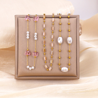 Mode En Acier Inoxydable Plaqué Or Femmes Bijoux Collier En Gros 18k Allergie Imitation Bijoux Perle Colliers