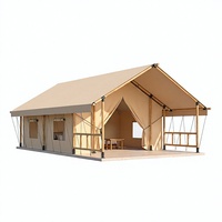 Tente de glamping nomade 5x9m, taille personnalisée, structure en acier, membrane en PVC, imperméable, ignifuge, pour camping, lodge, chalet