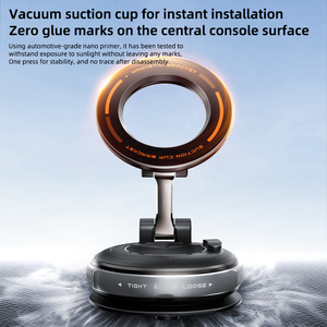 Aimants puissants en alliage de zinc durable Rotation à 360 ° Bras de serrage pliable Ventouse sous vide Support de téléphone portable pour voiture Support magnétique - Product Image 3