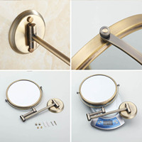 Miroir de douche rond grossissant 3x de style moderne Miroir de salle de bain cosmétique mural pliable double face pour le maquillage et le rasage
