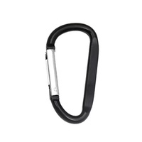 Carabiner Bentuk D Tugas Berat Bahan Aluminium Alloy Ukuran 8 (76x40mm) Lepas Cepat Penghubung Ransel Perlengkapan Luar Ruangan Cincin Pengait Hitam