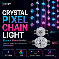Guirlande lumineuse à billes de cristal RGB 25 mm 35 mm, étanche IP67, chaîne de lumières LED adressables pour la décoration de scène et d'événements