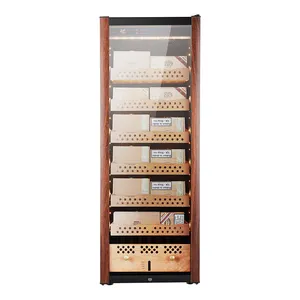 Backwoods Best Cigar Humidor 2021 2 Layers Tempered Glass Backwoods Cigar Cabinet For Sales Used