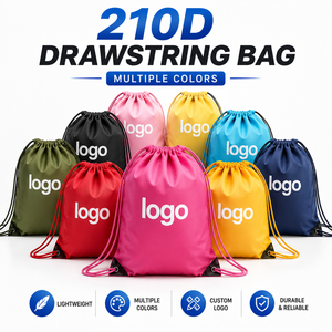 Bolsas de Compra Ecológicas, <span class=keywords><strong>Bolsa</strong></span> con Cordón de Nailon Impermeable, Mochila con Logotipo Personalizado, <span class=keywords><strong>Bolsa</strong></span> Deportiva con Cordón y Logotipo - Product Image 1