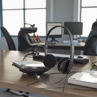OMFOX KTC109U OEM/ODM Casque binaural pour centre d'appel de bureau Prise USB ENC Réduction du bruit Zoom On- Ear / Over-Ear pour équipes