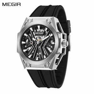 New MEGIR 8603 New Stainless Steel <b>Case</b> Skeleton Mechanical <b>Watch</b> Waterproof Luminous Men Fully Automatic Wristwatches - Product Image 5