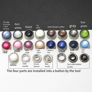 Custom Logo Pattern Color Horn Pearl Prong Snap Custom Design <strong>Button</strong> <strong>Metal</strong> Prong Snap <strong>Button</strong> for Clothes - Product Image 5