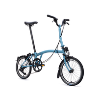 Vélo pliant BROMPTON C Line Cloud Blue avec guidon M/S, 12 vitesses, acier haute teneur en carbone, Chine