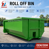 Conteneur à déchets en acier de grande capacité, robuste, à ouverture arrière, pour les déchets de construction et industriels