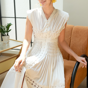 2025 mode décontracté vacances robe blanche tissé Vestidos Elegantes vêtements arabe robe Vintage robe creux crochet fleur OEM - Product Image 6