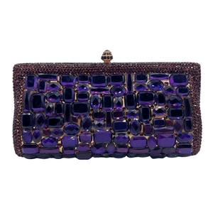 Bolso de noche transparente de cristal para mujer, elegante bolso de mano con gemas, bolso para ocasiones formales con cadena extraíble - Product Image 1