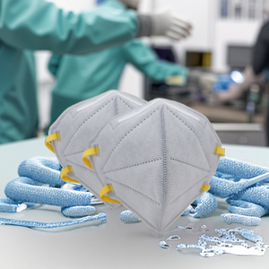 Masker Respirator Sekali Pakai FFP2 Industri dengan Karbon Aktif, Anti Debu, <span class=keywords><strong>3</strong></span> Lapis Kain Melt-blown, Klip Hidung yang Dapat Disesuaikan, Katun - Product Image 3