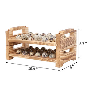 Estante de almacenamiento de exhibición de huevo de Paloma fresca de cocina de granja 48 ranuras apilables bandeja de huevo de <span class=keywords><strong>codorniz</strong></span> de madera - Product Image 3