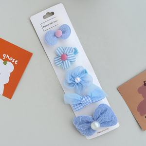 パールボウノットバンクリップフラワーについての甘い女の子のヘアクリップアクセサリー - Product Image 3