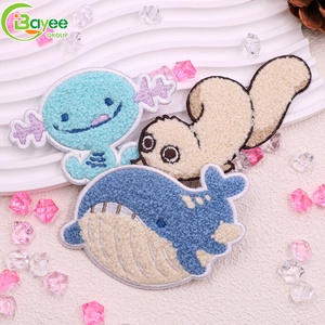 Soft Flexible <b>Material</b> Chenille Designer Logo Iron on Patches Towel <b>Embroidery</b> Heat Transfer Patches for T-Shirts - Product Image 1