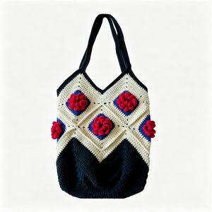 Bolso <span class=keywords><strong>de</strong></span> <span class=keywords><strong>abuela</strong></span> 100% hecho a mano a crochet para mujer, creativo y dulce, con forma <span class=keywords><strong>de</strong></span> barril, forro <span class=keywords><strong>de</strong></span> lona, cierre magnético, grande - Product Image 4