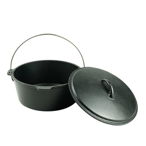 Marmite hollandaise ronde en <span class=keywords><strong>fonte</strong></span> antiadhésive 10QT <span class=keywords><strong>pour</strong></span> extérieur avec couvercle, personnalisable, vente en gros, compatible four, gaz et <span class=keywords><strong>induction</strong></span> - Product Image 5