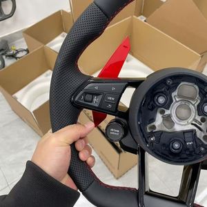 Volant en cuir pleine fleur pour véhicules de tourisme en stock : A3, S3, RS3, A4L, A5, S5, RS5, A6L, A7, S7, RS7, Q2L, Q3, Q5, Q5L, Q7, <span class=keywords><strong>TT</strong></span>, TTS, Coupé, <span class=keywords><strong>Roadster</strong></span>, <span class=keywords><strong>RS</strong></span> - Product Image 3