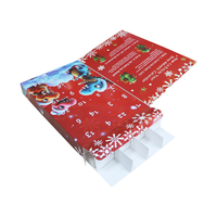 Boîte-cadeau de Noël de taille personnalisée 24 jours de calendrier de l'avent pour l'emballage de collations pour animaux de compagnie avec insert en plastique recyclable transparent