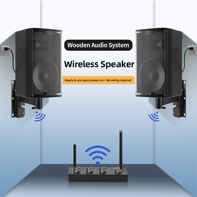 Professional Wireless Speaker Bluetooth Wooden 12 Inch Subwoofer Commercial bar Restaurant Party Karaoke System
