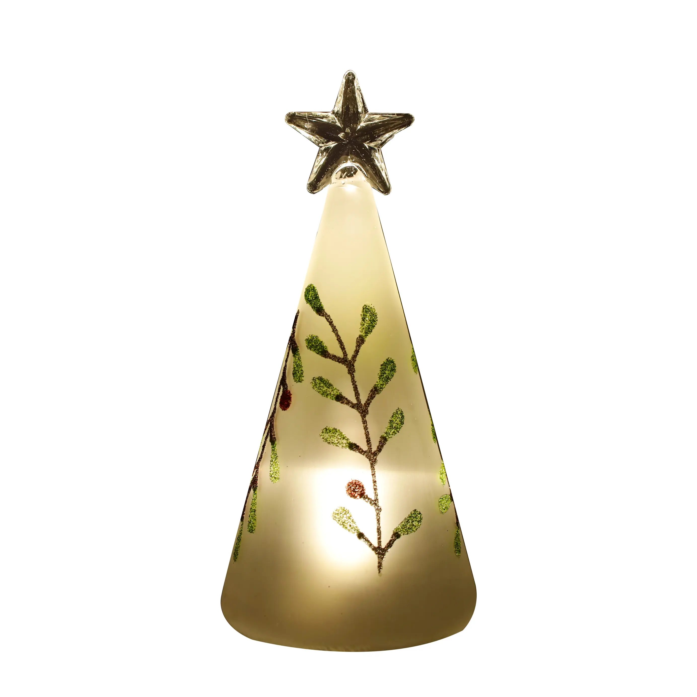 2022 hot sale home holiday decorations mini christmas tree desktop glass craft ornaments