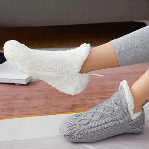 Wholesale Thickened Thermal <b>Women</b> Mens Slipper <b>Socks</b> New Winter <b>Warm</b> Short Home Sleeping Soft Non Grip Fuzzy Floor <b>Sock</b> Fluffy - Product Image 3