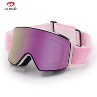 Lunettes de ski pour la neige Jiepolly OTG anti-UV pour l'extérieur, magnétiques anti-buée Oem Odm, protection Uv400, lunettes de ski pour la neige