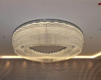Luminaires suspendus longs de luxe pour hall d'hôtel, en acier inoxydable, hauteur réglable, éclairage LED personnalisé