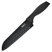 Ensemble de couteaux de cuisine haut de gamme en acier inoxydable noir, 5 pièces, lames polies, anneau à œufs en forme de cœur, poignées ambidextres