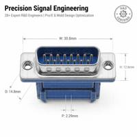 Connecteur DB15 D-Sub Mâle/Femelle à Sertir IDC, Montage sur Carte PCB, Angle Droit, Câble de 1,5m à 20m pour Caméra Intra-orale - Vente en Gros