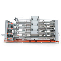 Cages à poulets empilables à 4 niveaux entièrement automatiques personnalisables, durables, galvanisées à chaud, équipement d'élevage avicole