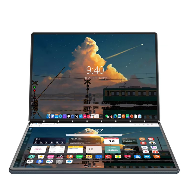 Best Sales Dual Touch Screen Laptop 14+14" YOGA Dual Screen 360°Laptops Brand New Notebook Business Laptop Computer case Stander