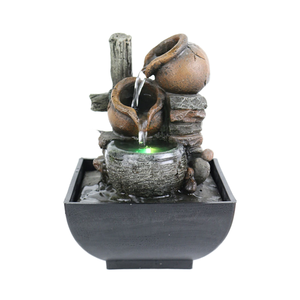 Mini Fontaine <span class=keywords><strong>de</strong></span> Rocaille Bonsaï, Cascade en Résine à Alimentation USB <span class=keywords><strong>avec</strong></span> <span class=keywords><strong>Bassin</strong></span> Suspendu, Sculpture Zen pour Décoration <span class=keywords><strong>de</strong></span> Table - Product Image 2