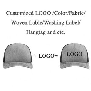 Gorras Trucker Richardson 112 Personalizadas de Alta Calidad, Gorra Snapback de 6 Paneles con Parche de Cuero, Gorra Trucker de Malla Lisa para Hombre - Product Image 3