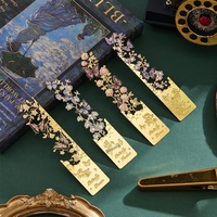 Marcapáginas Metálico Hueco Creativo YEKO YF-W839 con Logotipo Personalizado, Diseño de Mariposa/Floral, Clip para Páginas de Lectura, Pequeño Regalo Cultural Personalizado