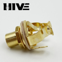Prise jack mono HIVE de haute qualité en laiton multi-contacts 1/4" (6,35 mm) avec écrou et rondelle pour micro de guitare électrique et basse
