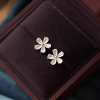 Anting-anting tusuk bunga Mutiara Laut berlapis emas 18K dan perak S925, anting-anting tusuk bunga Mutiara Laut perak Sterling