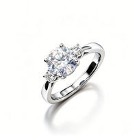 Damen 14K Massivgold Weißgold Runder Brillantschliff Labor-Gezüchteter Diamant Verlobungsring Klassischer Luxus IGI-Zertifiziert