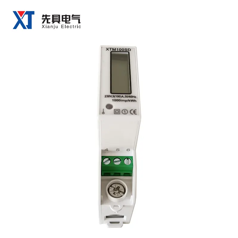XTM100SD 1P सिंगल फेज़ DIN-रेल माउंटिंग प्लास्टिक RS485 घरेलू इलेक्ट्रॉनिक मीटर मल्टी फंक्शनल वोल्टेज और करंट पावर
