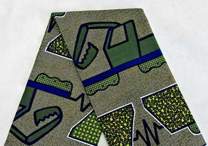 Tessuto <span class=keywords><strong>Organza</strong></span> Africano Batik Stampato Lucido Organico in <span class=keywords><strong>Cotone</strong></span> Bronzato 6 Iarde per Abiti e Abbigliamento Bambina - Product Image 4
