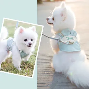 Miflame Cartoon Puppy Harness Set Small Dogs Collar Para Pet Spitz Pomeranian Acessórios Cute Dog Vest + Leash 2 Pcs Dog Harmess